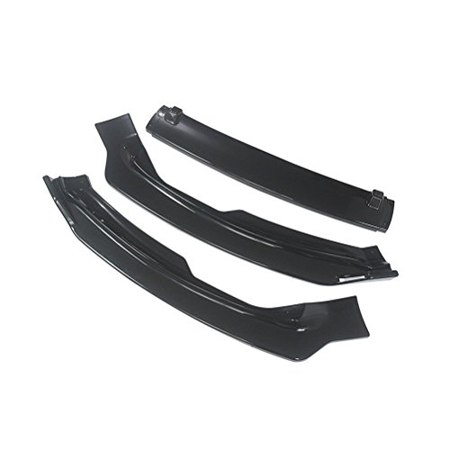 Ninte For 2017-2018 Ford Fusion Painted Front Bumper Lip - Gloss Black Front Spoiler 3Pcs #TOP3