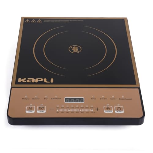 Image of Kapli Infrared Cooktop | 2500 W Radiant Cooktop Touch Panel | PC Body Infrared Cooktop Compatible With All Utensils