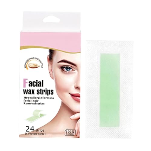 24 tiras de papel frío profesional de doble cara para herramienta de depilación facial de piernas