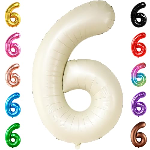 Image of KatchOn Cream Number 1 Balloons for 1st Birthday 40 Inch