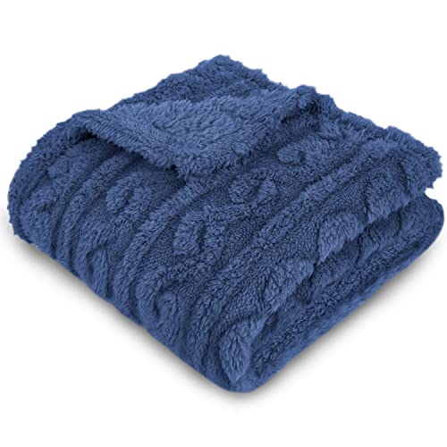 Image of HOMRITAR 3D Fleece Fluffy Fuzzy Blanket for Unisex Toddlers, Soft Warm Cozy, Infant or Newborn Receiving Blanket (30x40inch, Dark Blue)