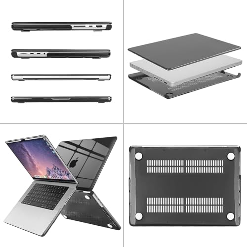 Image of MOSISO Compatible with MacBook Pro 16 inch Case 2025 2024 2023 2022 2021 M4 M3 M2 M1 A3403 A3186 A2991 A2780 A2485 Pro Max, Plastic Hard Shell&Keyboard Cover&Screen Film&Storage Bag, Crystal Black