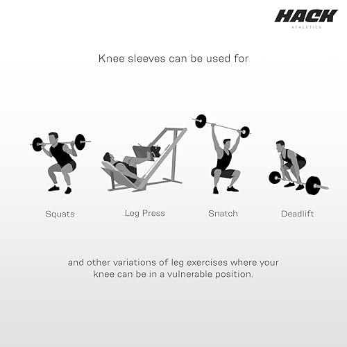 Hack Athletics Performance 7mm Knee Sleeves Compression Sleeves for Men & Women Knee Support & Pain relief, Multipurpose Gym Workouts Deadlifts Squats Powerlifting Knee Pad Knee Guard (5XL)