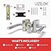 VIZILOK Passage Interior Lock and Lever P3FS, Durable ANSI GRADE2 comp, Reversible Handle for Left or Right Door, Easy Install