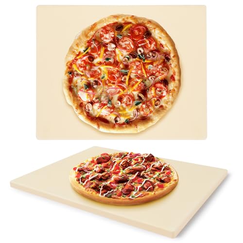 Pierre à pizza pour pizza et pain, 38 x 30 x 1,5 cm, pour barbecue à gaz et four (380 x 300 x 15 mm)