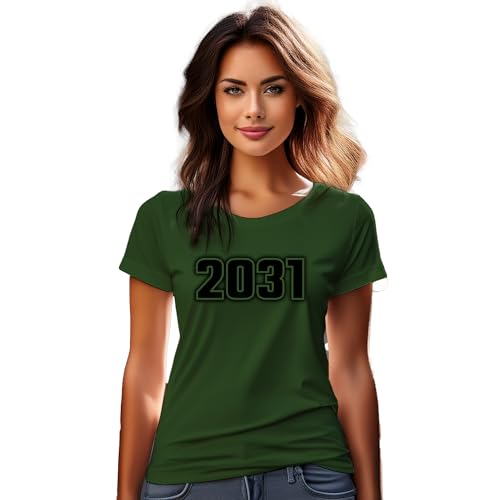 T-shirt 2031 pour femme vert olive anti-transpiration et infroissable