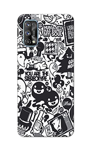 Image of Printed Hard Back Cover Case for Realme 7 Pro Back Cover (Mixed Cartoon) -1302