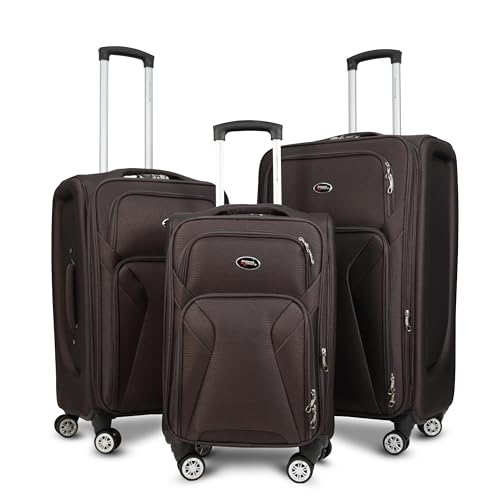 Image of Bite 3-Piece Softside Trolley Luggage Set | 360 Spinner Wheels | 360 Spinner Wheels, Telescopic Handle, Front Pockets, Twill Fabric, Travel Bag, 5 Years Warranty