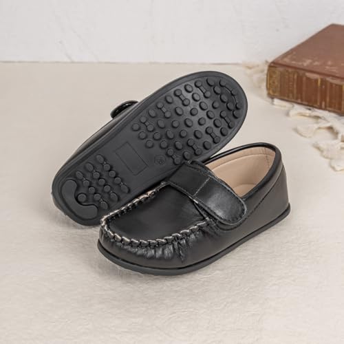 Toddler Boys Girls Leather Loafers,Little Kids Soft Slip-On Dress Shoes,Moccasins Flat Boat Shoes Casual Daily Walking Wedding Church School2