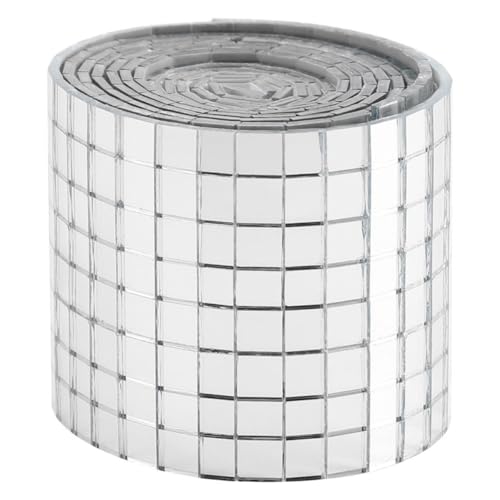 Warmhm Azulejos Autoadhesivos para Embellecimiento de Baño y Paredes, Azulejos de Espejo de Fibra de Vidrio Plateados, Resistentes y Seguros para Bricolaje