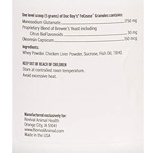 Revival Animal Health Doc Roy’s FeCease- Stool Eating Deterrent- for Dogs & Cats- 300gm Granules