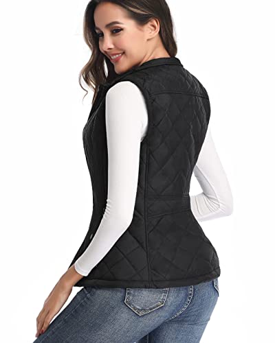 Womens-Vest-Stand-Collar-Lightweight-Zip-Quilted-Vest-for-Women