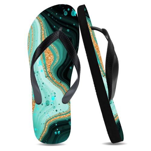 Unisex Flip Flops Beach Rubber Comfortable Cushion Walking Thong Sandals Yoga Mat Light Vacation Non-Slip Bathroom Shower Shoes Casual Summer Two-Tone Slippers Indoor Outdoor Soles