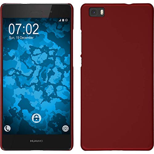 PhoneNatic Custodia Rigida Compatibile con Huawei P8 Lite 2015 (1.Gen.) - gommata Rosso - Cover + Pellicola Protettiva