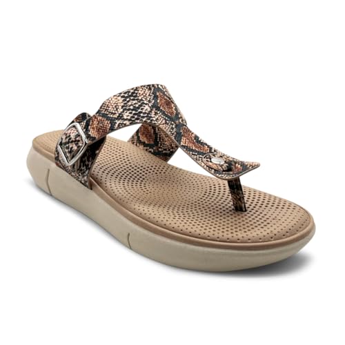 Image of KazarMax Amelia Lightweight | Cushioned | Bounce Back | Floral Printed Flat Thong Sandals For Women