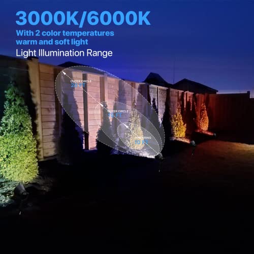 Goodsmann Rgbw Low Voltage Led Landscape Spotlight, 3000K/6000K White Light, 12W 12V-15V 650 Lumens Outdoor Lights 9 Lighting Modes Color Changing Aluminum Housing Spot Lights For Garden Yard #TOP3