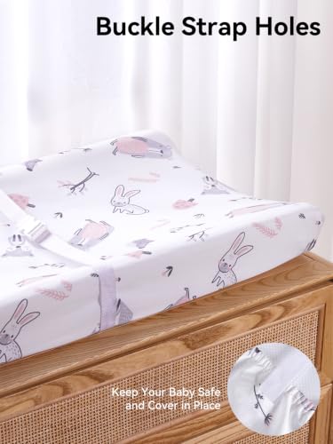 Image of Changing Pad Cover Set in Soft Jersey Material - Fits 32 inch /34''x16 Contoured Pad for Babies, Playful Animals