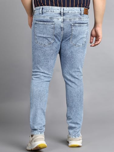 Image of Urbano Plus Men's Regular Fit Washed Jeans Stretchable