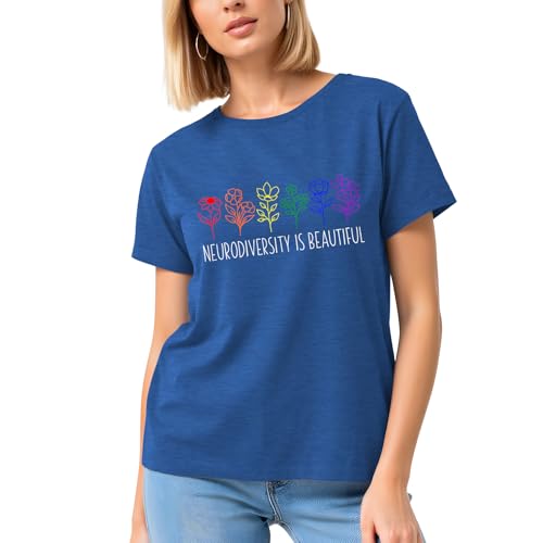 Image of Autism Teach Shirts Women Autism Awareness T Shirt Autism Support Tee Tops Autism Teacher Short Sleeve Shirt