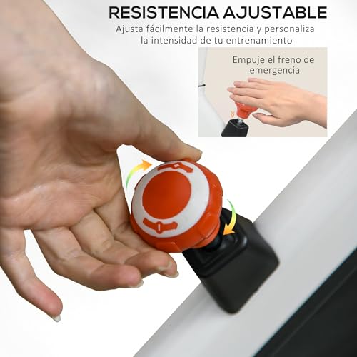 Miniatura 6 de Homcom Bicicleta Estática Bicicleta De Fitness Ciclo Indoor Con Pantalla Lcd Asiento Manillar Ajustable Volante De Inercia 8 Kg Resistencia Regulable 103x53x100-114 Cm Acero Blanco