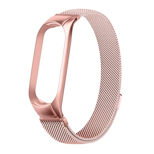 Image of Tobfit Magnetic Strap Compatible for Xiaomi Band 5 /6 (Watch Not Included), Stainless Steel Chain Strap with Magnetic Buckle, Sport Replacement Watchstrap for Women Men