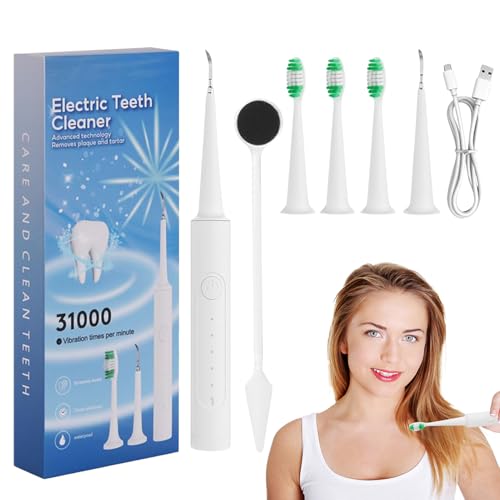 Uhngw Kit de Limpieza,Cepillo Eléctrico | Dispositivo Ultrasónico Portátil con 3 Modos Ajustables para Viaje Hogar Niños y Adultos con Retenedores Ortodoncia