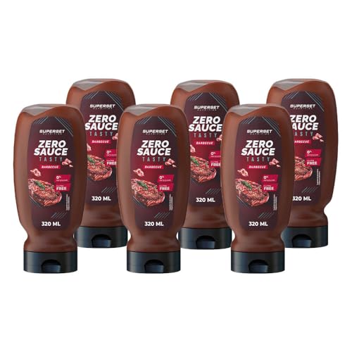 Superset Nutrition - Salsa Tasty Zero (6x320ml) - Cero salsas - Salsas gourmet sin calorías - Barbacoa