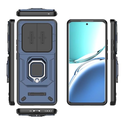 Image of Thermoplastic Polyurethane Camshield Pro Case With Slide Camera Protection And Ring Stand Bumper Back Case Cover For Oppo A3 Pro 5G (Blue)
