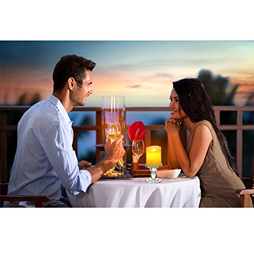 image for OYATON Glass Candle Holders for 3 inches Pillar Candle or 7/8 inch Tap