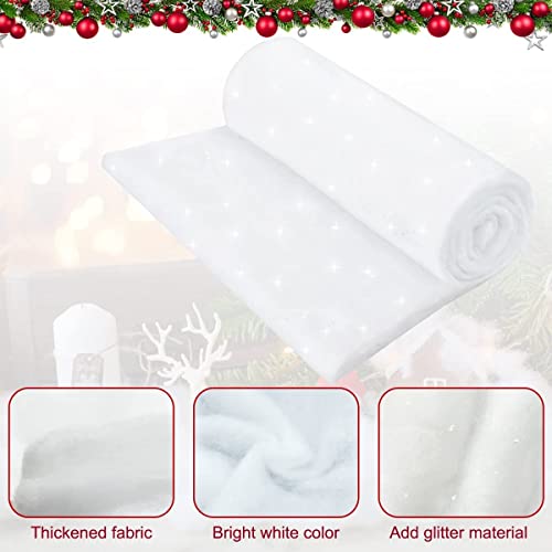 Fake Snow Blanket, Glittered Snow For Christmas Village, Artificial Snow Cover Blanket, Christmas Snow Sheets For Decorating (1.3 X 9.8Ft ) #TOP2