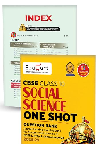 Image of Educart CBSE Class 10 One Shot Question Bank Bundle 2026-27 | Science, Maths Standard, English & SST | Chapterwise NCERT Qs, PYQs & Competency-Based Qs | CBSE 2027 Exam