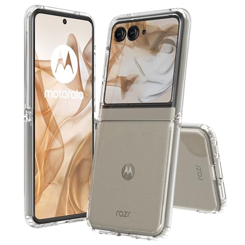 NewLike Back Case Anti Fall Shock Absorbing Anti Scratch Slim Hard PC Protective Cover for Motorola Razr 50 -Transparent