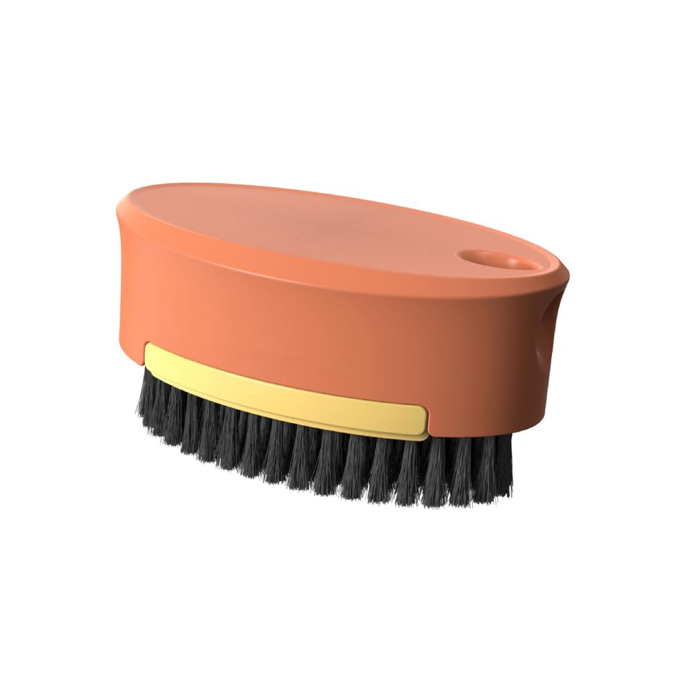 Dongker Yellow Vegetable Brush Scrubber,Hanging Fruit Brush With Soft & Hard Bristle & Comfortable Cover For Washing Fruit Carrots Vegetables Potatoes Mushrooms Kitchen