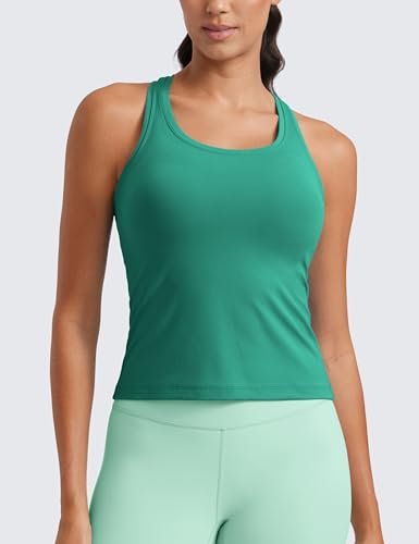 Image of CRZ YOGA Butterluxe Racerback Tank Waist Length | Yoga, Extremely Soft, Tight Fit, Scoop Neck, Sleeveless Tops for Women