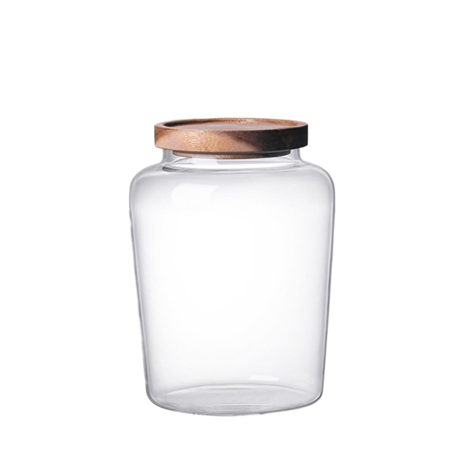 LSNNMU 2pcs Kitchen Storage Bottles Jar Glass Airtight Canister Grains Tea Coffee Beans Candy Dried Fruit Jars Wood Lid Containers Food Container For Preserving(2.5L)