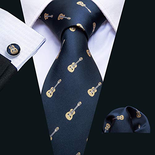 Image of Barry.Wang Fun Animal Ties for Men Designer Handkerchief Cufflink WOVEN Casual Necktie Set Festival