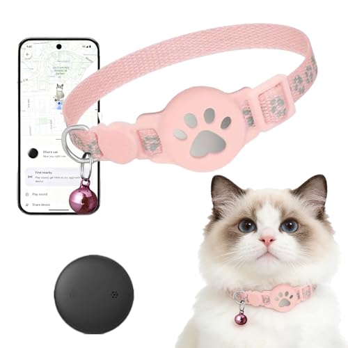 Collier GPS Chat, Traceur Chat Tracker, Traceur GPS pour Chatons sans Abonnement, Imperméable et Durable, Alerte Intelligente Anti-Perte pour Chats...
