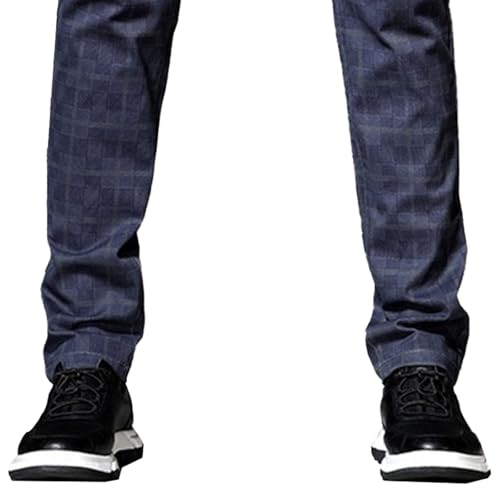 Mens Gingham Pants Plaid Pants Casual Trousers for Men Slim Fit Business Chinos with Zip Fly4