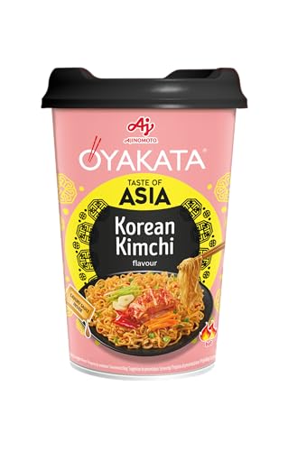 OYAKATA Instant-Nudelbecher Korean Kimchi 92 g I Würzig-sauer mit fermentiertem Gemüse & Sojasauce I Fertigmahlzeit in 3 Minuten I Perfekt für unterwegs & Zuhause I Authentische Ramen-Nudeln