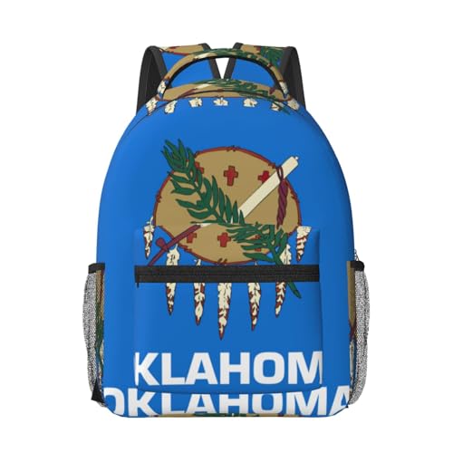 Sac à dos de travail Oklahoma State Flag, bagage à main approuvé en avion noir
