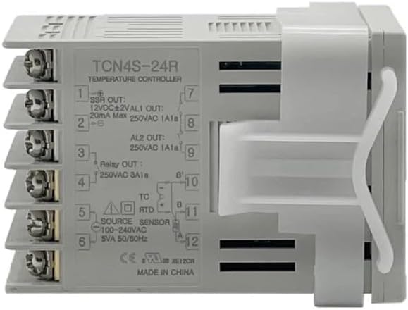 TCN4S-22R Digital PID Temperature Controller,1/16 DIN Dual Display 4 Digit, Relay & SSR Output+2 Alarm Output 24VAC/24-48VDC 50/60Hz