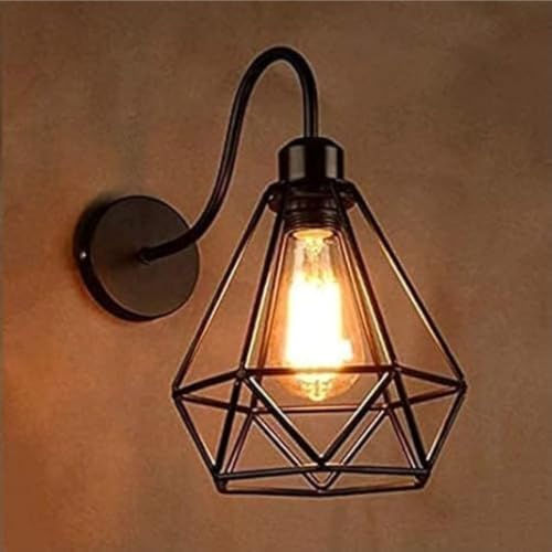 Image of GreyWings Geometric Black Metal Wall Light, Modern Industrial Decorative Sconce,(Bulb not Included) Small Pack of 1