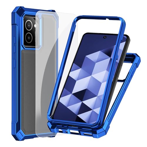 Ailiber for HMD Vibe 4G Cell Phone Case [Not Fit HMD Vibe 5G] with Screen Protector Dual Layer Shockproof Bumper Clear Transparent Anti Yellowing Slim [Scratch-Resistant] Cove-Blue