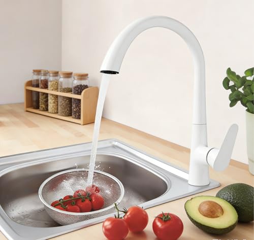 SEHAUSEU Robinet de cuisine - Robinet de lavabo de salle de bain - Trois fonctions de pulvérisation - Pivotant à 360° - Avec douchette extensible - Pour...