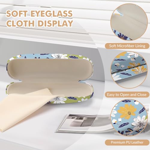 Image of Glasses Case Hard Shell,Portable Protective Eyeglasses Case, Eyeglass Holder Box with Cleaning Cloth,for Women Men