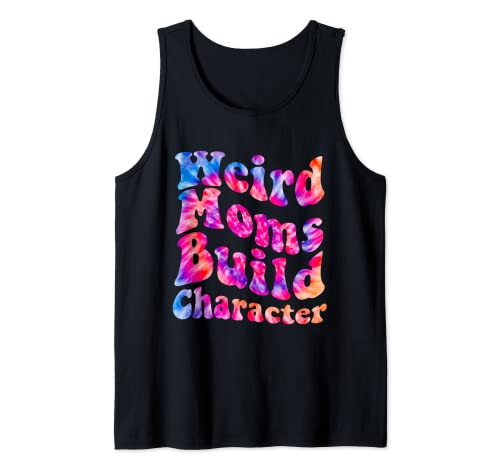 Groovy Weird Moms Build Character Día de la Madre Divertido a juego Camiseta sin Mangas