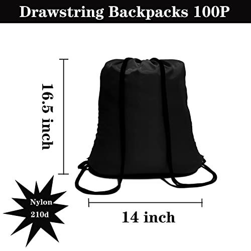 100 Pack Drawstring Backpack in Bulk, Drawstring Gym Bags Bulk, Draw String Backpack for Outdoor Gym Shopping, String Backpacks for Party 20Colors-100Pcs2
