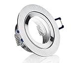IP44 Aluminuim-Einbaustrahler - Alu-gebürstet Bicolor - rund - Badezimmer / Feuchtraum geeignet - nicht schwenkbar - Deckenstrahler - Deckenlampe - Einbaulampe - für LED GU10 und LED MR16 /GU5.3