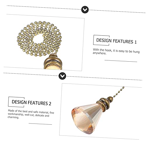 Image of Ceiling Fan Pendant Decorative Fan Pulls Ceiling Fan Pull Crystal Ceiling Lamp Chains Crystal Pendant Chain Ceiling Light Pull Chain Gem European Style Wrought Iron