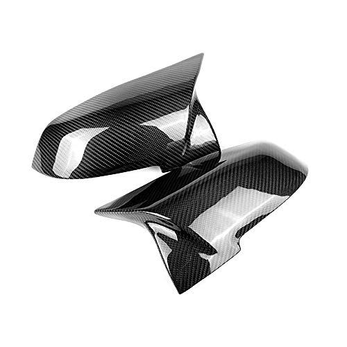 SNA Gloss Black Real Carbon Fiber Side Mirror Cover Cap Replacement Compatible for BMW 1 series F20 2 series F22 F23 3 series F30 F31 F34 4 series F32 F33 F36 X1 E84 M2 F87 2-pc Set - Image 4